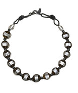 Coldwater Creek Necklace Glass Beads Brown &amp; Silver Tone 20” - $16.20