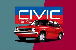 1976 Honda Civic | 24x36 inch poster | classic vintage - $22.43