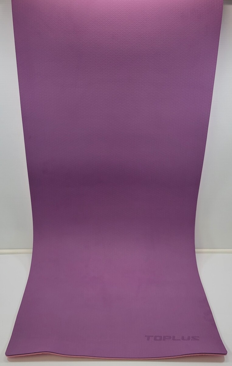 *E) TOPLUS Purple Exercise Yoga Gym Workout Mat With Carry Strap 24&quot; x 7... - $9.89