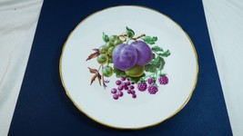 Tuscan Fine English Bone China Plate Berries &amp; Fruit Gold Rim  8.25&quot; - £16.07 GBP
