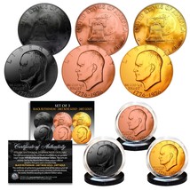 1976 Bicentennial U.S. Eisenhower IKE Dollar Coins SET of 3 Metal Versions - £17.57 GBP