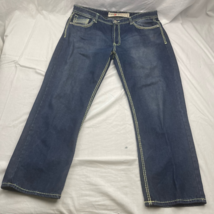 Freelements Mens Classic Straight Jeans Blue 5 Pocket Dark Wash Zip Deni... - £17.33 GBP