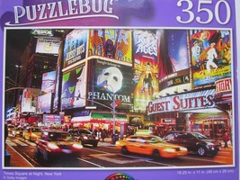 Jigsaw Puzzle Times Square Night New York City 18.25&quot; X 11&quot; 350 Pieces P... - £6.97 GBP