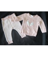 New Carter&#39;s Baby Girl 2 Piece Set Pink Knit Sweater Pants Size 9 Mos - $8.99