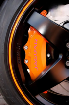 Jaguar curved heat resistant caliper stickers 6pcs, pink - $17.99