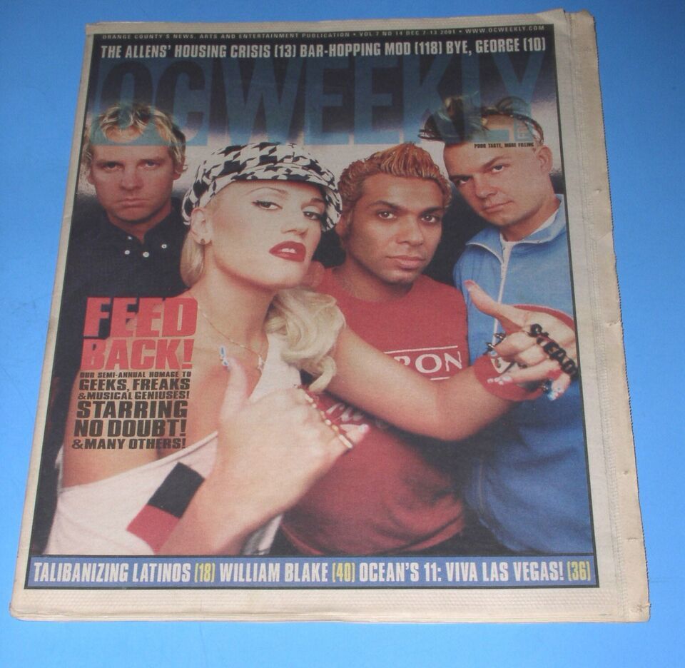 No Doubt Show Newspaper Supplement Vintage 2001 OC Register Gwen Stefani* - $34.99