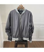 Urban Outfitters Mens Flight Bomber Jacket Knit Trim Shale Grey L - $482.11 MXN