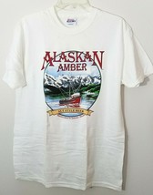 Alaskan Amber Alt Style Beer T-Shirt M White Short Sleeve Washed - £11.68 GBP