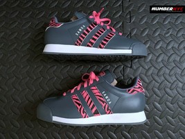 Adidas Samoa Sneakers Gray Pink Black Stripe Accents Size Women 3.5 Shoe... - £38.65 GBP