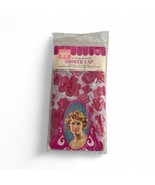 Vintage Super Bouffant 25&quot; Shower Cap Floral Vinyl PINK Sealed Package T... - €11,00 EUR