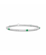 ANGARA Prong-Set Emerald and Diamond Station Bracelet for Women in 14K Gold - £2,537.03 GBP