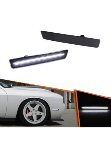 For Dodge Challenger 15-23 Smoke White LED Front Bumper Side Marker Sign... - $9.89