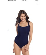 Women&#39;s Eco Beach Ruched One-Piece Swimsuit Size Large Color Blue - $35.80 CAD