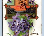 A Joyful Easter Cross Flowers Spring Meadow Embossed 1910 DB Postcard K14 - $2.92