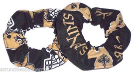 2 New Orleans Saints Hair Scrunchie Ties Ponytail Scrunchies by Sherry NFL - $6.99+