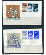 Romania 1958 2 FDC Covers Overprint Space Brussels 12962 - $39.60