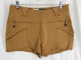 Vintage Jamie Sadock Women&#39;s Brown 2&quot;  Shorts Zipper Pockets Stretch Size 8 - £9.55 GBP