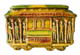 San Francisco Ceramic Trolley Car Coin Bank Powell &amp; Hyde SNCO Japan 6.5x4.25x3&quot; - £11.59 GBP
