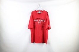 Vintage 90s Mens XL Distressed Spell Out Detroit Red Wings Hockey T-Shirt Red - £27.21 GBP
