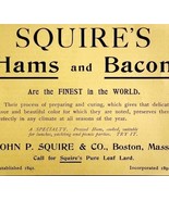 Squire&#39;s Hams And Bacon 1894 Advertisement Victorian Finest Food 2 ADBN1h - €17,23 EUR