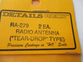 Details West # RA-279 Radio Antenna (Tear-Drop). 2 Each. HO-Scale - $17.36 MXN