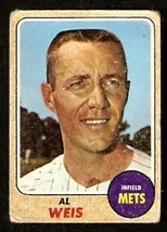 New York Mets Al Weis 1968 Topps Baseball Card # 313 fair/good - £0.39 GBP