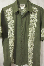 GORGEOUS Vintage Cooke Street Green Cotton Hawaiian Aloha Shirt L - £36.07 GBP