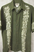 GORGEOUS Vintage Cooke Street Green Cotton Hawaiian Aloha Shirt L - £36.18 GBP