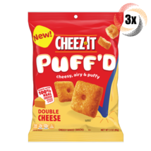 3x Bag Cheez-It Puff&#39;d Double Cheese Flavor Baked Snack 3oz Cheesy, Airy... - £11.93 GBP