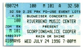 Alice Cooper Die Scorpions Konzert Ticket Stumpf Juli 24 1996 Cincinnati Ohio - £34.58 GBP