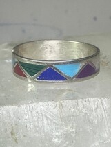 Vintage Zuni ring reconstituted turquoise coral malachite onyx lapis siz... - $24.75 Vintage Zuni ring reconstituted turquoise coral malachite onyx lapis siz... - $24.75