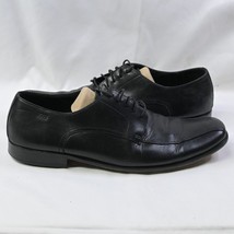 HUGO BOSS Men&#39;s Solid Black Leather Bicycle Toe Dress Shoe 12 Derby Lace... - $29.99