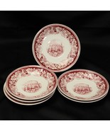 Currier Ives Red Saucers 5-3/4&quot;  Lot of 6 - €9,90 EUR