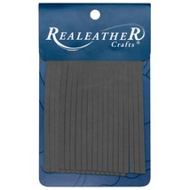 Realeather Crafts Deerskin Fringe 2&quot;X3&quot; 2/Pkg Carded-Charcoal - £15.63 GBP