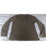 John Varvatos Men&#39;s Tan Long Sleeve 100% Cotton T-Shirt Vintage Wash Siz... - $68.58 CAD