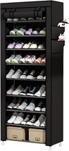 Udear 9 Tier Shoe Rack With Dustproof Cover Shoe Shelf Storage Organizer... - £35.87 GBP