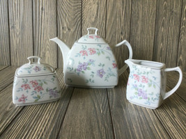 Vintage Seltmann Weiden &quot;ALEXIS&quot; Porcelain Teapot W/ Sugar &amp; Creamer Set Germany - £50.36 GBP