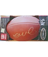 Joe Montana Dual Signed NFL football & certificate, 49er lapel pin & program - £276.97 GBP