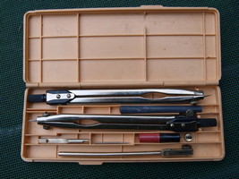 Vintage Russian Soviet Ussr Old School Drafting Tool Set НЧ-8-2-04 From ... - $12.86