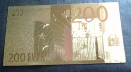 New $200 Euro Bank Note .999 Gold Foil  European  Super Nice - £3.13 GBP