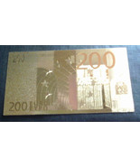 NEW $200 EURO Bank Note .999 GOLD Foil  EUROPEAN  SUPER NICE - £3.13 GBP