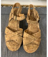 Kork-Ease Sz 8 Ava Classic Natural Cork/Calf Leather Platform Wedge Sand... - $738.90 MXN