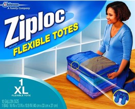 Ziploc Xl F Le Xib Le Storage Tote 10 Gallon Extra Large Zipper Totes Ziplock 70161 - £20.27 GBP