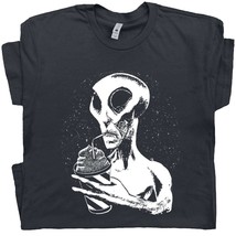 UFO T Shirts Alien Drinking Shirt Cryptozoology Funny Weird Graphic Humor Tee  - £15.66 GBP