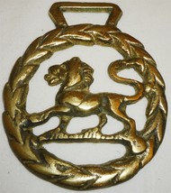 VINTAGE SOLID BRASS HORSE BRASSES HERALDIC LION - $22.00