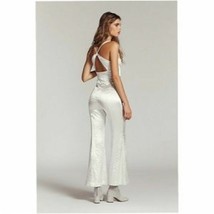 Authentic Free People Silver Crush jumpsuit top pants Sz 10 New - $56.09