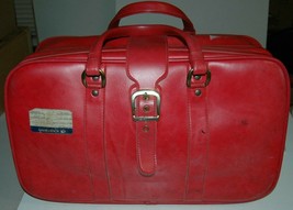 Vintage Light Red Soft Side Luggage Suitcase Eastern Airlines Sticker 20... - £21.94 GBP