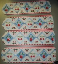 Custom Ghingam Bing Cherry Cherries On Stem Ceiling Fan W/Light Red White & Blue - $104.99