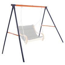 Durable Metal A-Frame Swing Set Frame Stand Fun Play Chair Children Backyard - £82.32 GBP