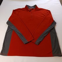 Nordictrack Mens Orange & Gray 1/4 Zip Long Sleeve Pullover Sweatshirt Chest 52" image 12